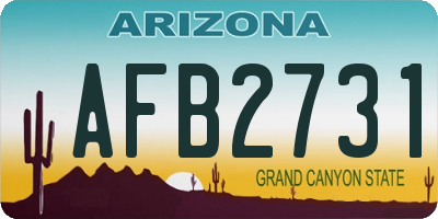 AZ license plate AFB2731