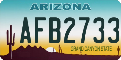 AZ license plate AFB2733