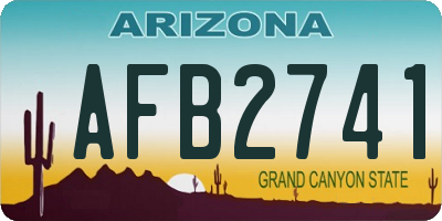 AZ license plate AFB2741