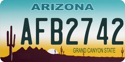 AZ license plate AFB2742