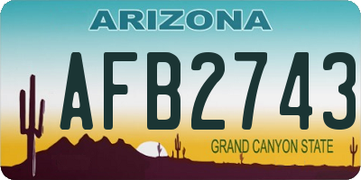 AZ license plate AFB2743