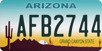 AZ license plate AFB2744