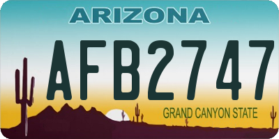 AZ license plate AFB2747