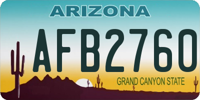 AZ license plate AFB2760