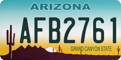 AZ license plate AFB2761