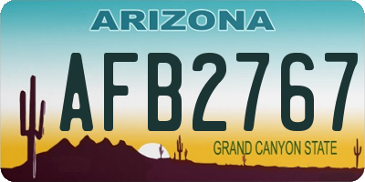AZ license plate AFB2767