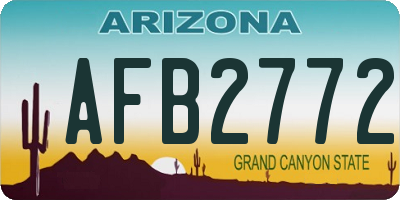 AZ license plate AFB2772