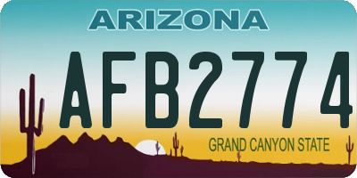 AZ license plate AFB2774