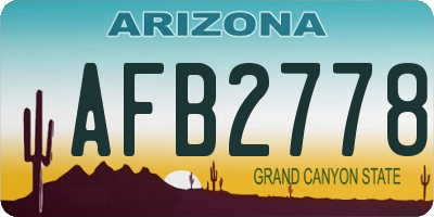 AZ license plate AFB2778