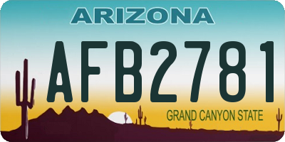 AZ license plate AFB2781