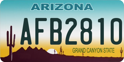 AZ license plate AFB2810