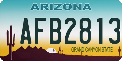 AZ license plate AFB2813