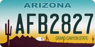AZ license plate AFB2827