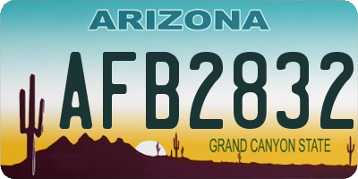 AZ license plate AFB2832