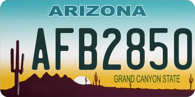 AZ license plate AFB2850