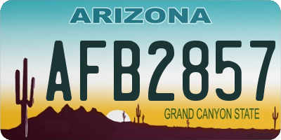 AZ license plate AFB2857