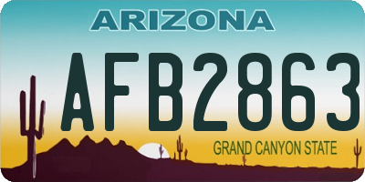 AZ license plate AFB2863