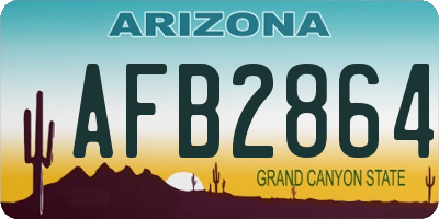 AZ license plate AFB2864
