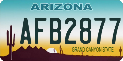 AZ license plate AFB2877