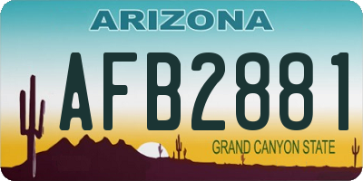 AZ license plate AFB2881