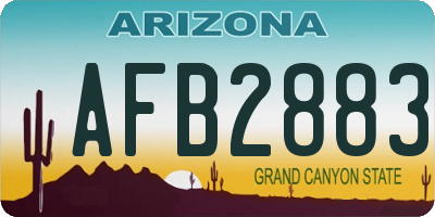 AZ license plate AFB2883