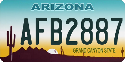 AZ license plate AFB2887