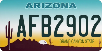AZ license plate AFB2902
