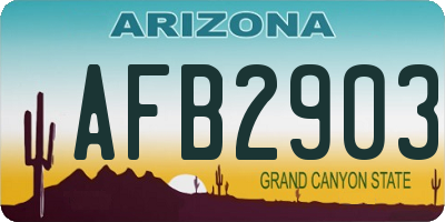 AZ license plate AFB2903