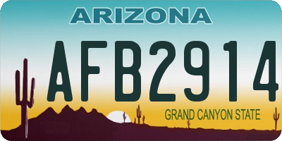 AZ license plate AFB2914