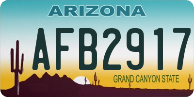 AZ license plate AFB2917