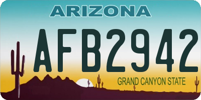 AZ license plate AFB2942