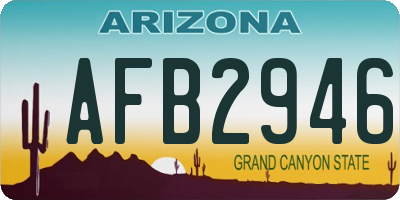 AZ license plate AFB2946