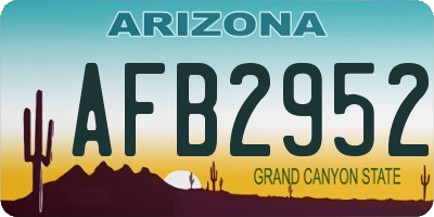AZ license plate AFB2952