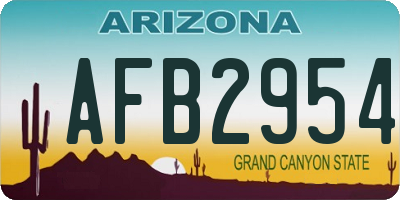 AZ license plate AFB2954