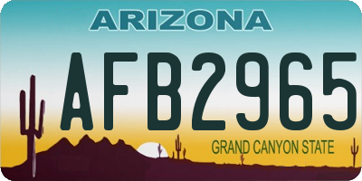 AZ license plate AFB2965
