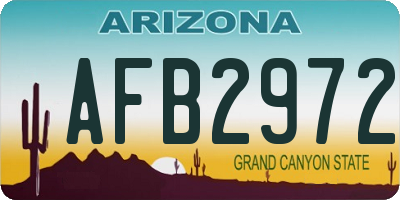 AZ license plate AFB2972