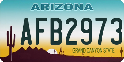 AZ license plate AFB2973