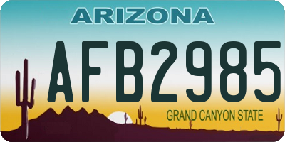 AZ license plate AFB2985