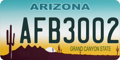 AZ license plate AFB3002