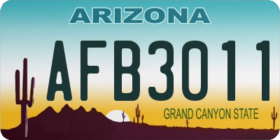 AZ license plate AFB3011