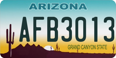 AZ license plate AFB3013