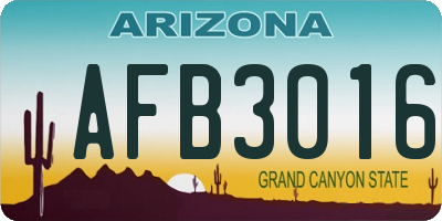 AZ license plate AFB3016