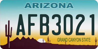 AZ license plate AFB3021