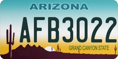 AZ license plate AFB3022