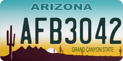 AZ license plate AFB3042