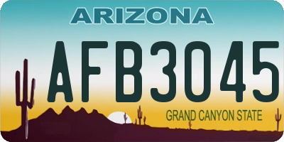 AZ license plate AFB3045