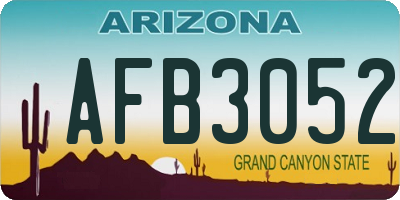 AZ license plate AFB3052