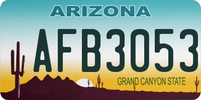 AZ license plate AFB3053