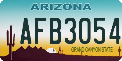 AZ license plate AFB3054