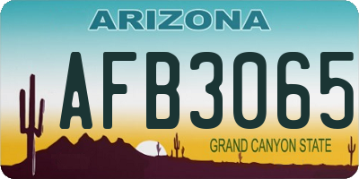 AZ license plate AFB3065